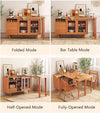 Expandable and Foldable Dining Table with Sideboard Cabinet