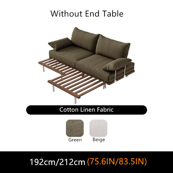 Modern Separate Pull-Out Sofa Bed with Armrest End Table