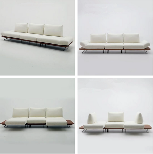Modern Modular Island Rotating Sofa with Adjustable Armrest and Back Cushion