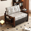 MARKSI Printed Fabric Sofa Bed with Rotating Armrest Table and Portable Storage Box