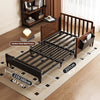 MARKSI Printed Fabric Sofa Bed with Rotating Armrest Table and Portable Storage Box
