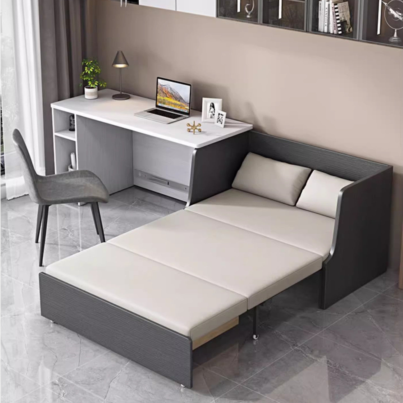Bed Under Computer Table Space Saving Sofa Bed with Underneath Storage and Computer Desk Set ...