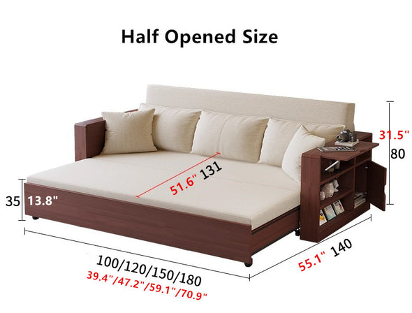 Multifunction Sofa Bed with Remote Controlled Lifting Coffee Table