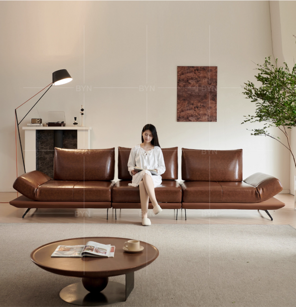 Modern Modular Island Rotating Sofa with Adjustable Armrest and Back Cushion
