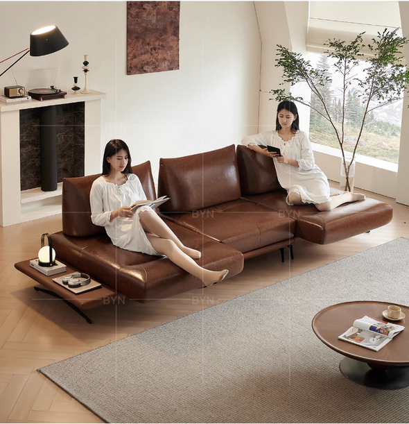 Modern Modular Island Rotating Sofa with Adjustable Armrest and Back Cushion
