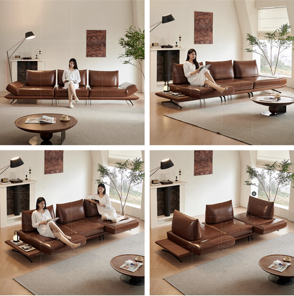 Modern Modular Island Rotating Sofa with Adjustable Armrest and Back Cushion