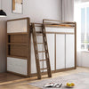 Solid Ash Wood Loft Bed with Underneath Wardrobe