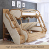 Twin over Full Bunk Bed with Underneath Storage Trundle and Drawer Stairs