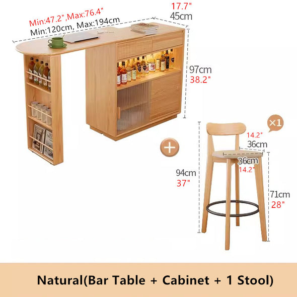 360 Degree Rotating Bar Table With Cabinet and Stools