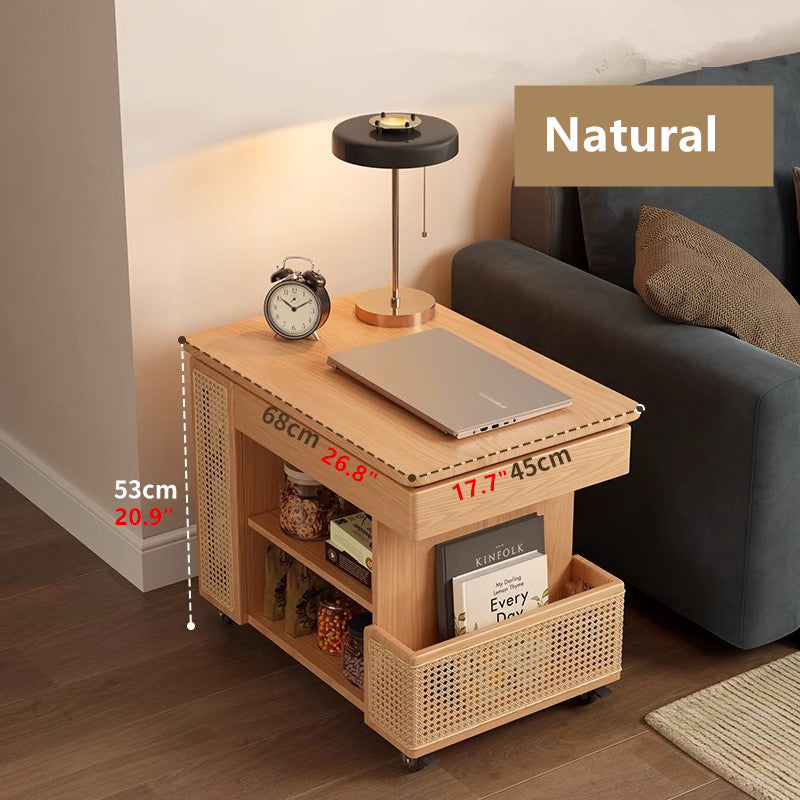 Solid Wood Liftable Tabletop Coffee Table with Storage and