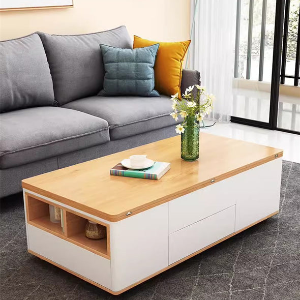 3-In-1 Folding Lift-top Multifunctional Coffee Table With Universal Wheels