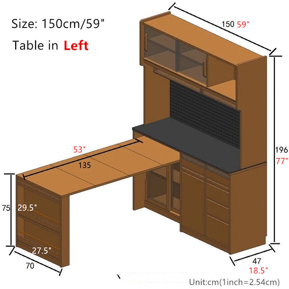 Sideboard Cabinet with Extendable Table