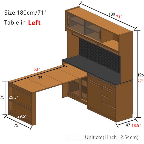Sideboard Cabinet with Extendable Table