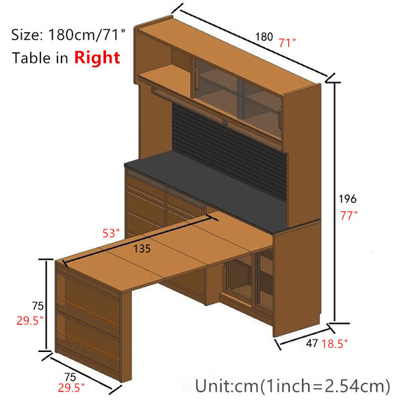 Sideboard Cabinet with Extendable Table