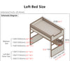 Solid Ash Wood Loft Bed with Underneath Wardrobe