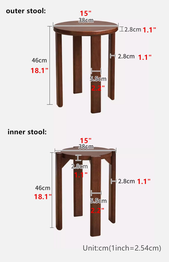 4-in-1 Solid Wood Stools