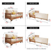 Rattan Weaving Armrest Sofa Bed