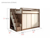 Solid Ash Wood Loft Bed with Underneath Wardrobe