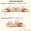 Japandi Solid Wood Curved Sofa