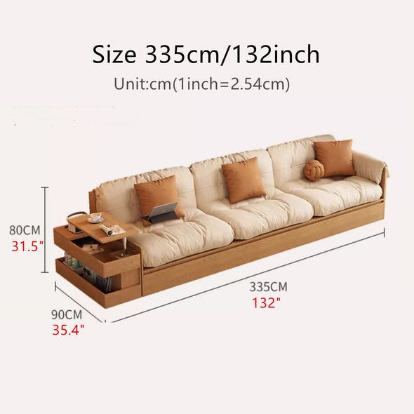 Multifunction Fabric High Box Storage Sofa