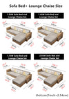 Convertible Sofa Bed and Lounge Chaise Set with Underneath Storage