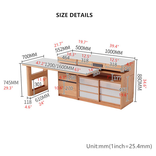 Rotating Island Table with Chair Storage and Sideboard Cabinet