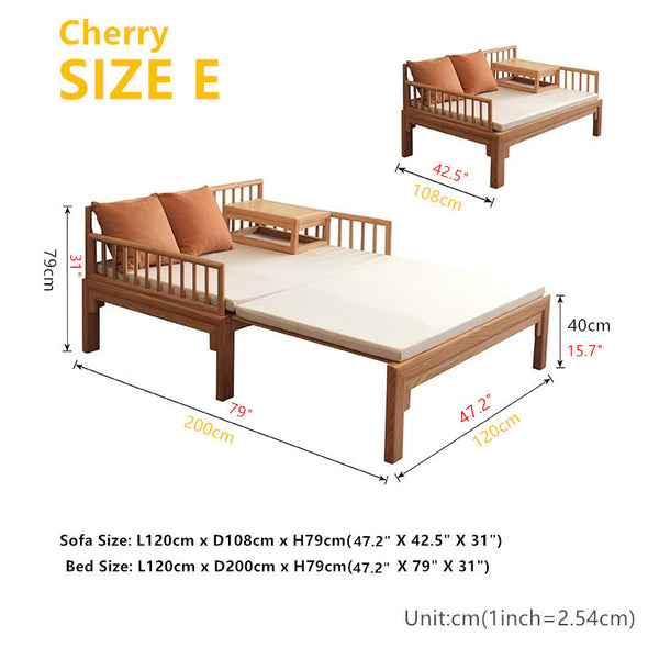 Multifunction Solid Wood Arhat Sofa Bed