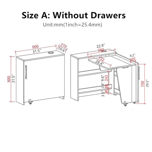 Foldable Corner Cabinet Desk