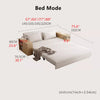 3-in-1 Convertible Sofa Bed with Hidden Desk Armrest and Underneath Storage