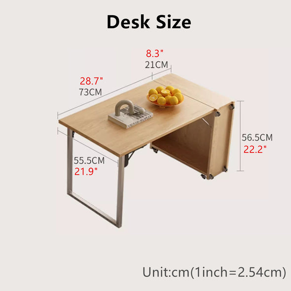 3-in-1 Convertible Sofa Bed with Hidden Desk Armrest and Underneath Storage