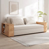 3-in-1 Convertible Sofa Bed with Hidden Desk Armrest and Underneath Storage