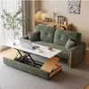 3-In-1 Chenille Fabric Sofa Bed with Electric Lifting Coffee Table