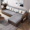 Convertible Sofa Bed and Lounge Chaise Set with Underneath Storage