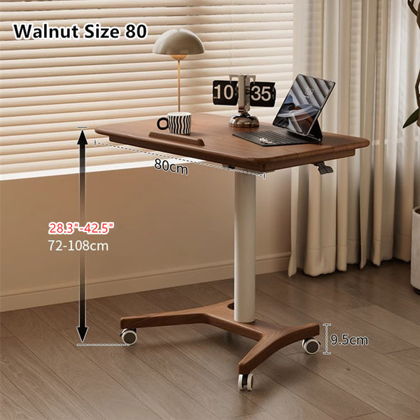 Liftable and Adjustable Solid Wood Laptop Desk with Universal Wheels