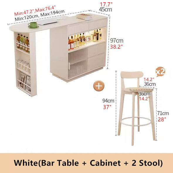 360 Degree Rotating Bar Table With Cabinet and Stools