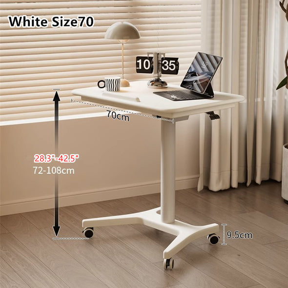 Liftable and Adjustable Solid Wood Laptop Desk with Universal Wheels