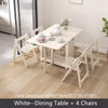 55" and 67" Solid Oak Wood Double Drop Leaf Dining Table with Chairs