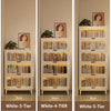 Solid Wood  Bookcase with Tempered Glass Flip-Up Doors