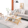 Bamboo Rattan End Table with Storage