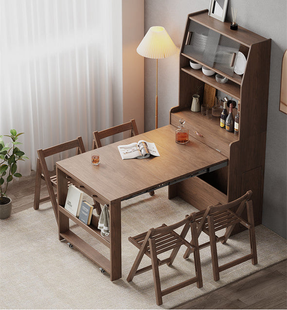 extendable table with sideboard hutch
