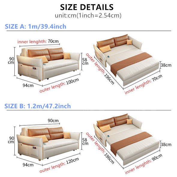 Remote Controlled Power Sleeper Sofa Bed with Underneath Storage Drawer