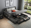 Modern Style Lift Up Storage Bed with Drawers and Rotating Desk