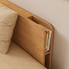 Pull Out Sofa Bed with Backrest and Single Armrest-natural color