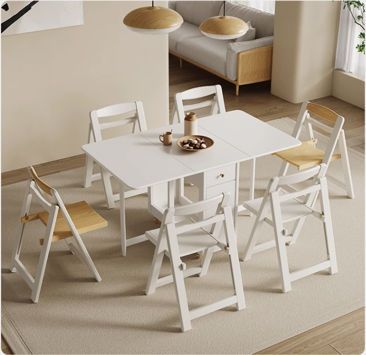 Drop Leaf Folding Dining Table With Foldable Chairs Set 5 Drop Leaf Folding Dining Table With Foldable Chairs Set 5