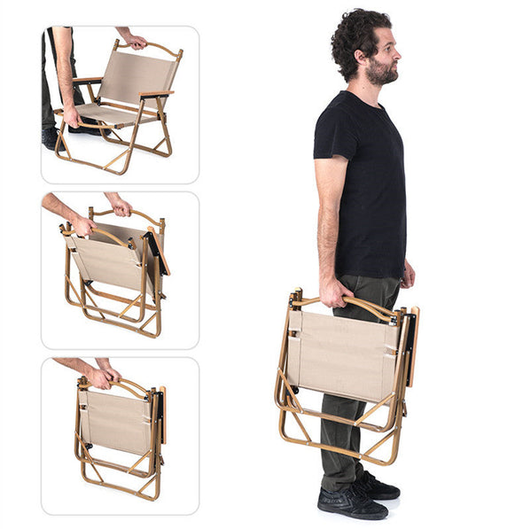 Wood Grain Heat Transfer Process Aluminum Folding Portable Kermit Chair