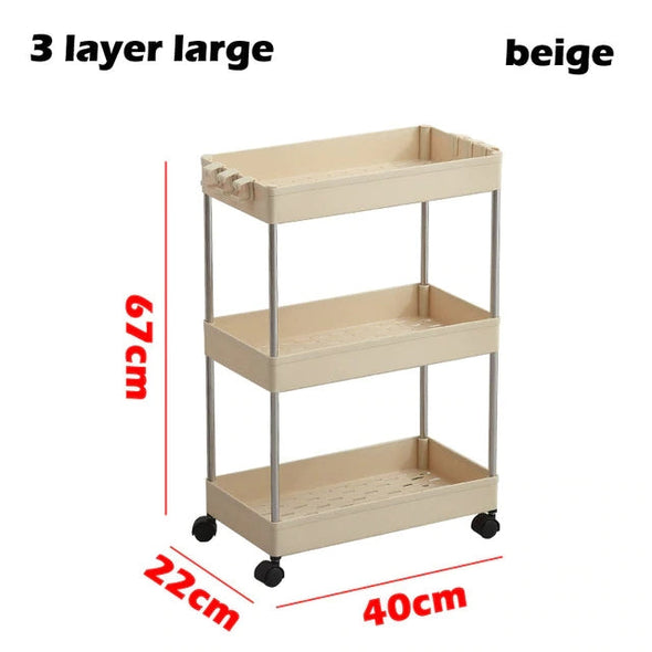 3/4 Tiers Slim Organizer Cart with Wheels for Narrow Space