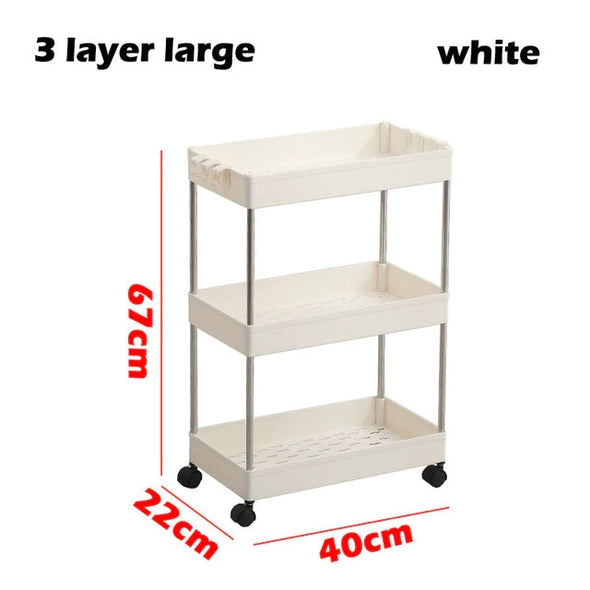 3/4 Tiers Slim Organizer Cart with Wheels for Narrow Space