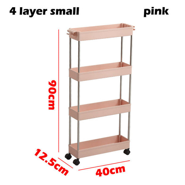3/4 Tiers Slim Organizer Cart with Wheels for Narrow Space