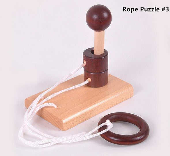 Brain Teasers Toy-3D Wooden Rope Puzzles