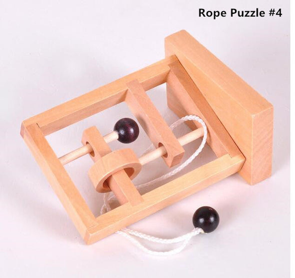 Brain Teasers Toy-3D Wooden Rope Puzzles
